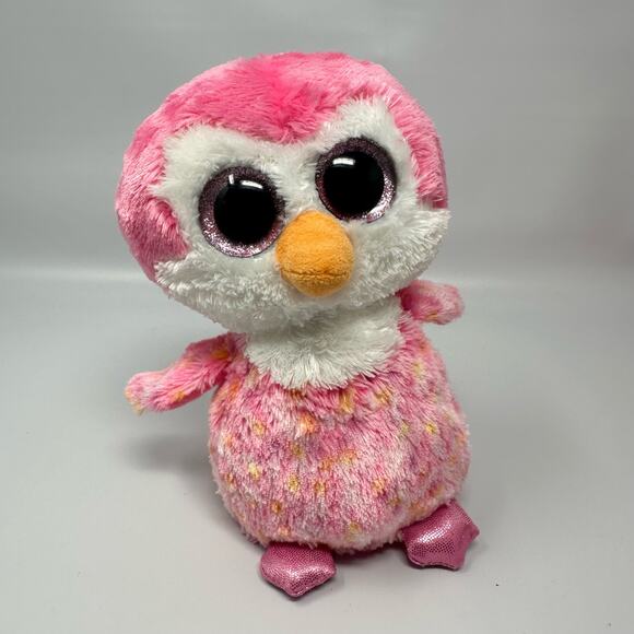 TY Beanie Boos Lot Of 5 Adorable Plush Stuffed Animals With Big Eyes Owl Leopard - Picture 2 of 16